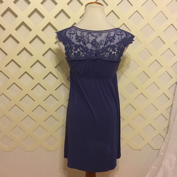 Cornflower Blue Cynthia Rowley Lace Detail Dress - Picture 4 of 6